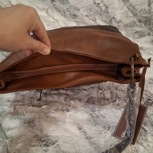 Montana West Brown Messenger Bag Leather Compact - Picture 6 of 9